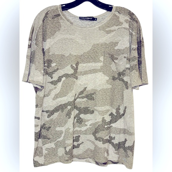 DOLCE & GABBANA GRAY CAMOUFLAGE T-SHIRT